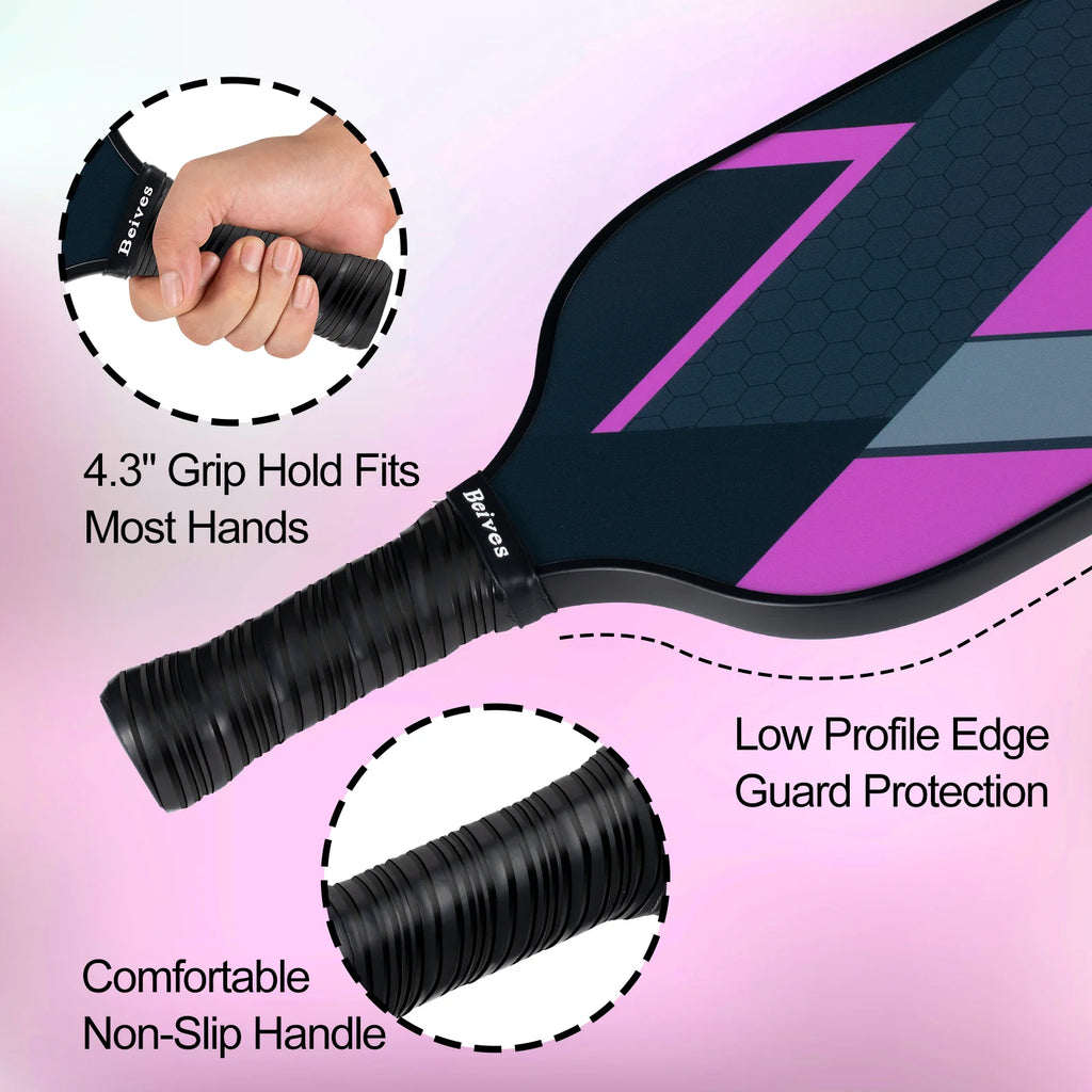 Fiberglass Pickleball Set - 4 Paddles, 4 Balls, and Portable Carrying Bag for Indoor and Outdoor Use