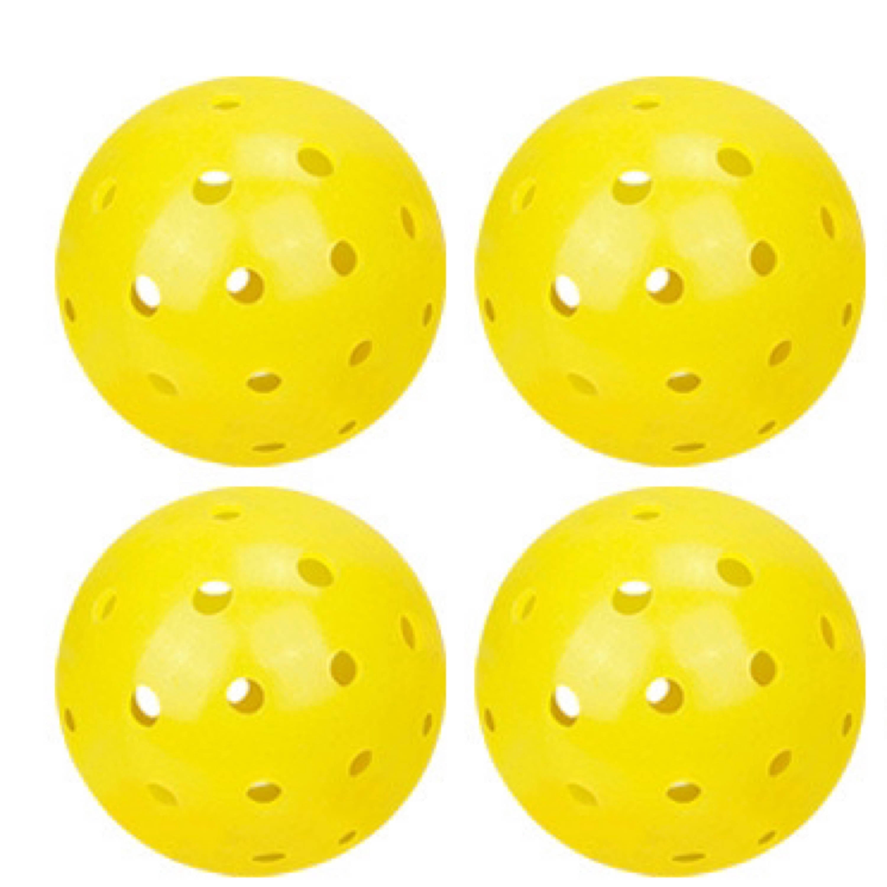Sports Indoor Outdoor Play Pickleball 40 Hole, 4 Pack Yellow